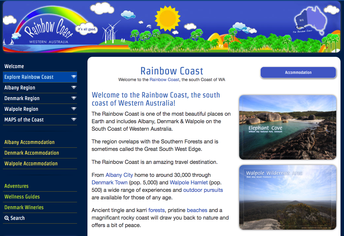 Rainbow Coast Travel Website